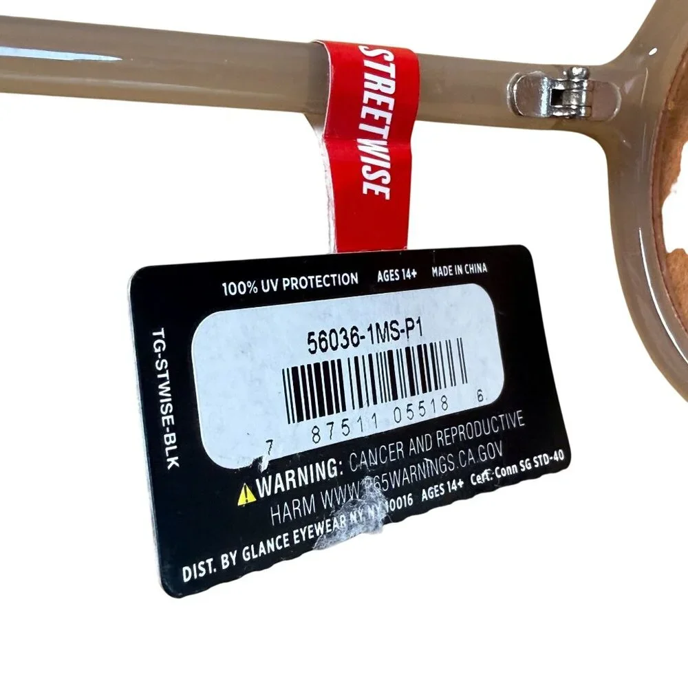 Streetwise Oversized Aviator Sunglasses Shades 100% UV Beige Frame Brown Tint